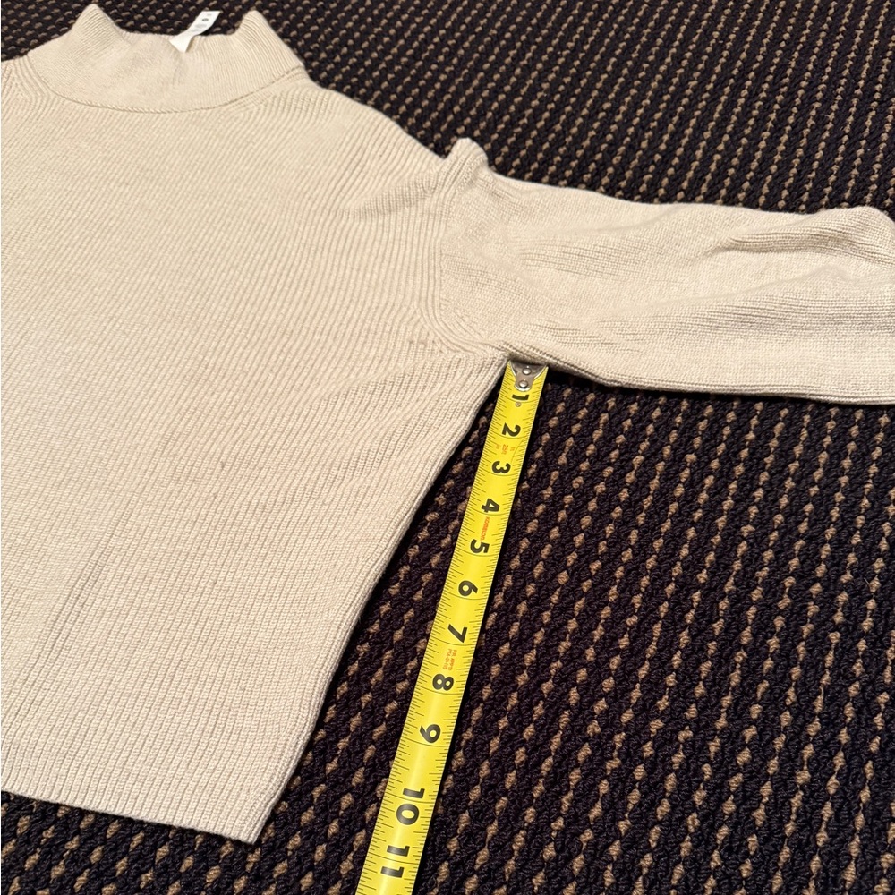 Cream Lululemon Cropped Mock Turtleneck Sweater - Picture 6 of 7